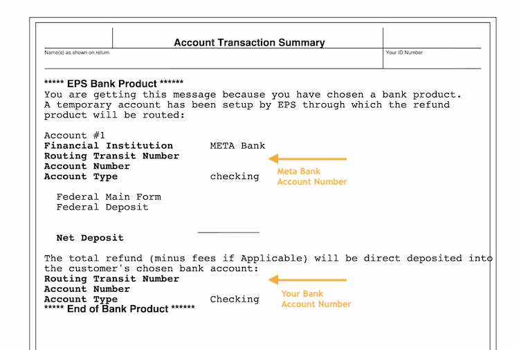 Account Transaction - eFile Screenshot