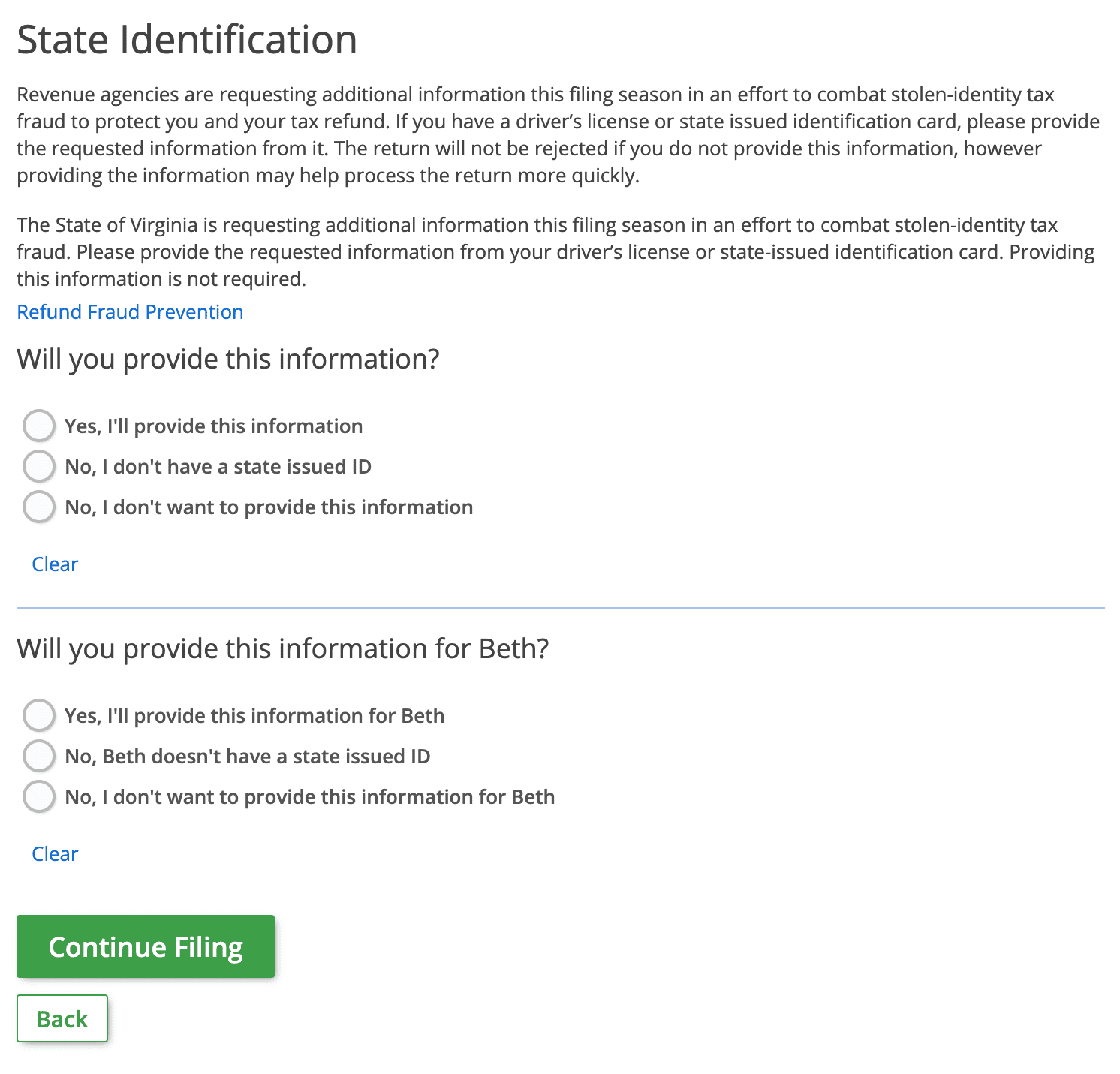 State Identification