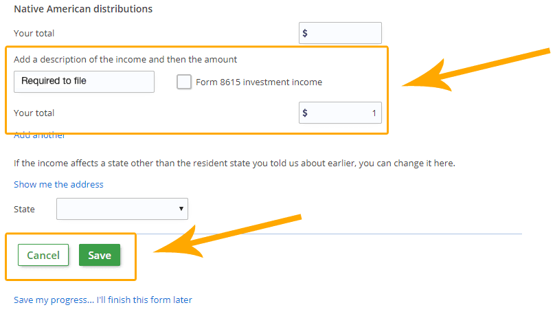 Force Tax Return - Force Return and Save